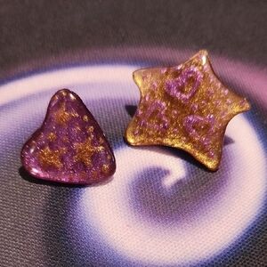 Purple Heart and Gold Star Earrings
